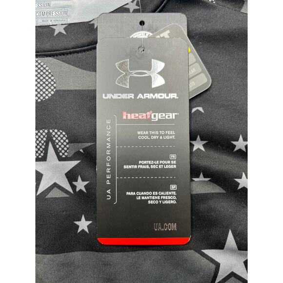 5-90 UNDER ARMOUR Men's Compression Top Camo Stars Gray Lg - Picture 12 of 13
